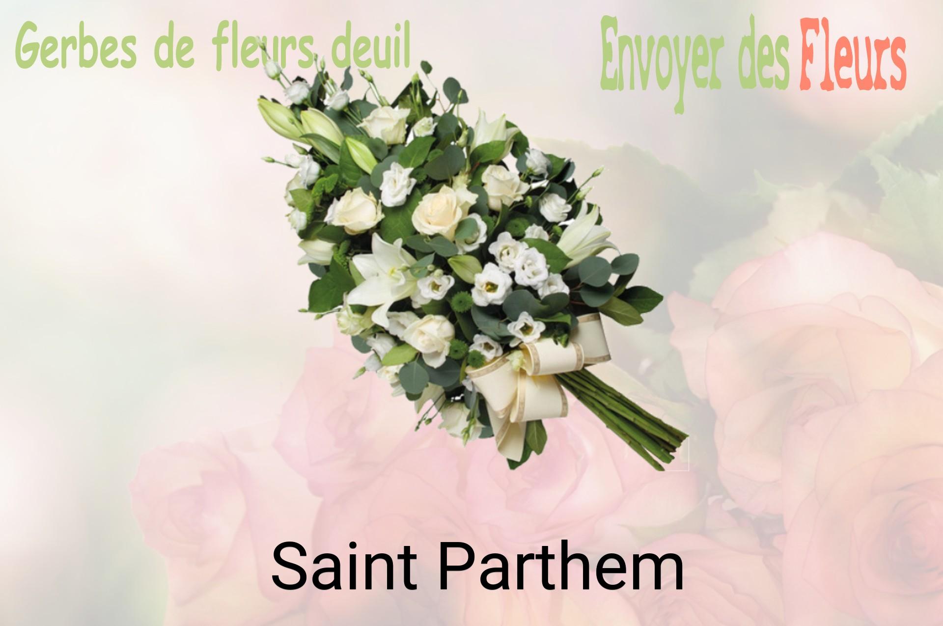 Gerbe de fleurs de deuil livrée à Saint-Parthem